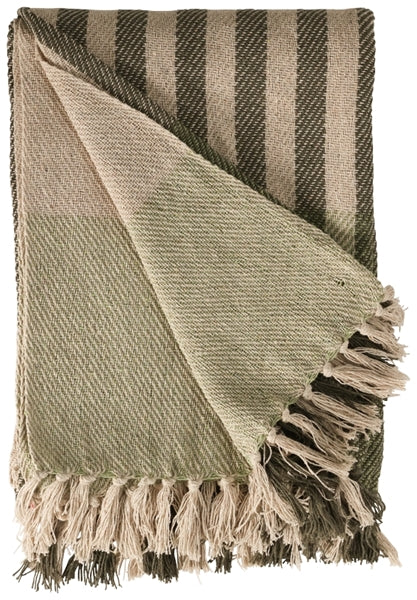 Plaid Bånd Lysegrøn/Smaragdgrøn 130x180 cm by Eja