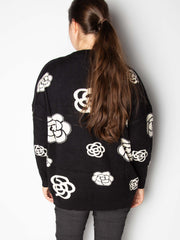 Striktrøje med blomster og bling - ITSEP24 by Krone 1