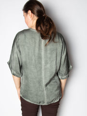 Viskose bluse med blonde by Krone 1