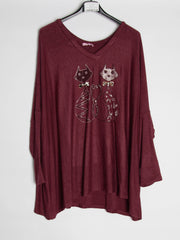 Bluse med katte - oversize - Ingen returret - ITNOV24 by Krone 1