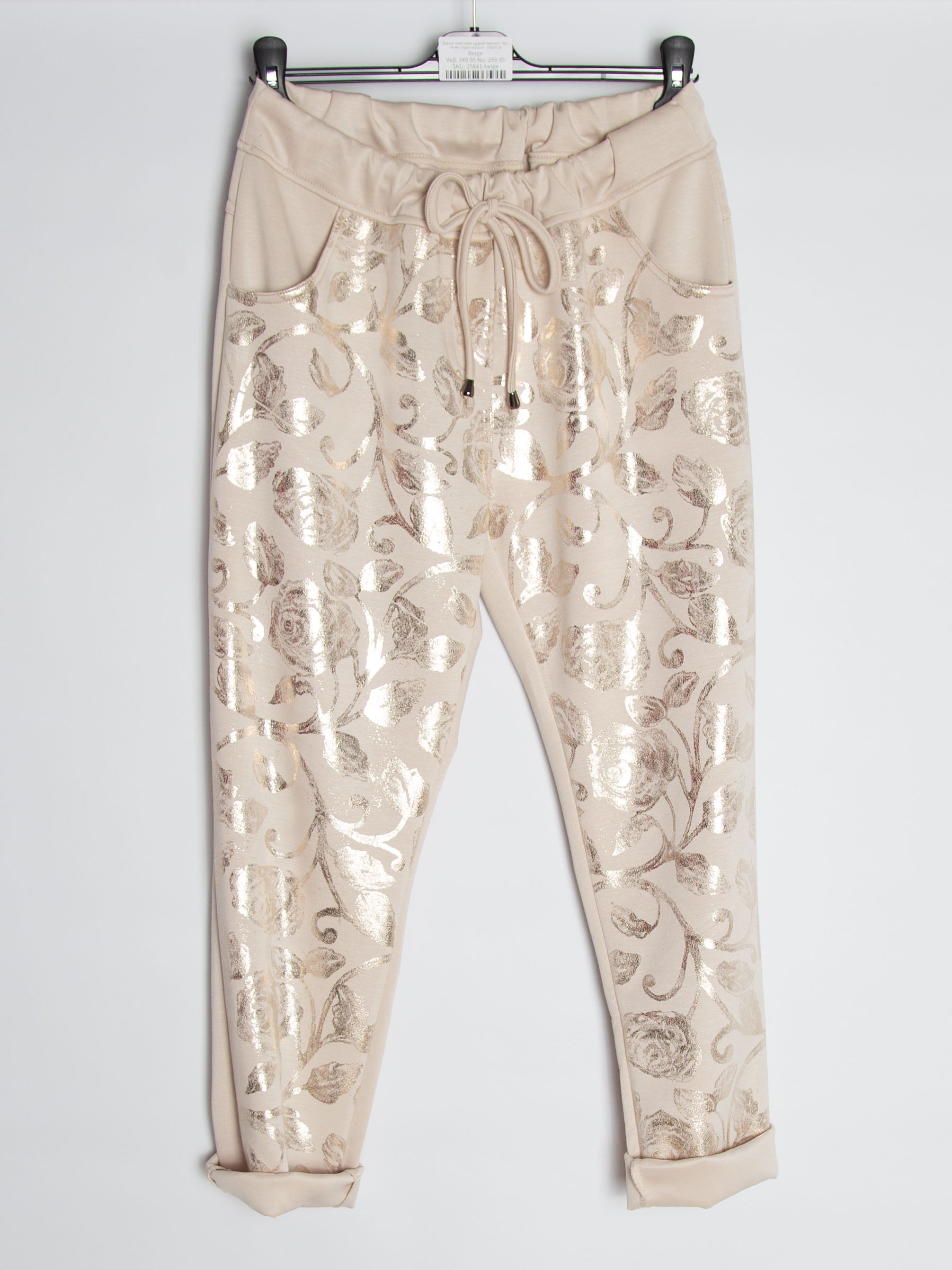 Bukser med snøre og guld mønster - Str. 34-44 - Ingen returret - ITNOV24 by Krone 1