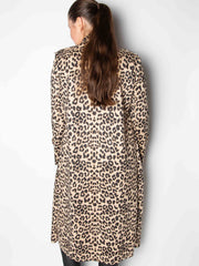 Lang leopard ruskindslook frakke by Krone 1