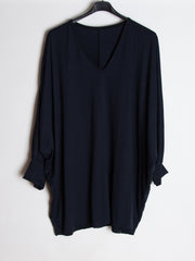 V-halset tunika str. 44-52 - Navy by Krone 1