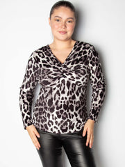 Velour bluse med knude by Krone 1