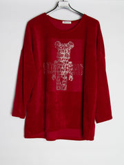 Fløjls look bluse m. Robot Mickey - Brystmål 140cm. - Ingen Returret - ITNOV24 by Krone 1