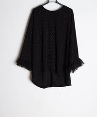 Bluse med tyl og bling regn - Ingen returret - ITNOV24 by Krone 1