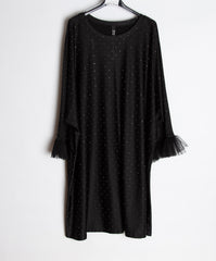 Kjole med bling og tylærmer by Krone 1