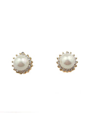 Perle øreringe med rund bling - ITSEP24 by Krone 1