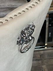 Spisestole med løve træben ensfarvet champagne by Krone 1