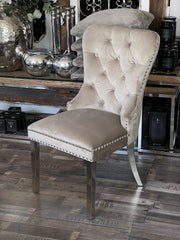 Spisestole med løve metalben taupe by Krone 1