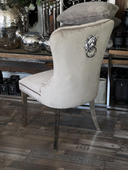 Spisestole med løve metalben taupe by Krone 1