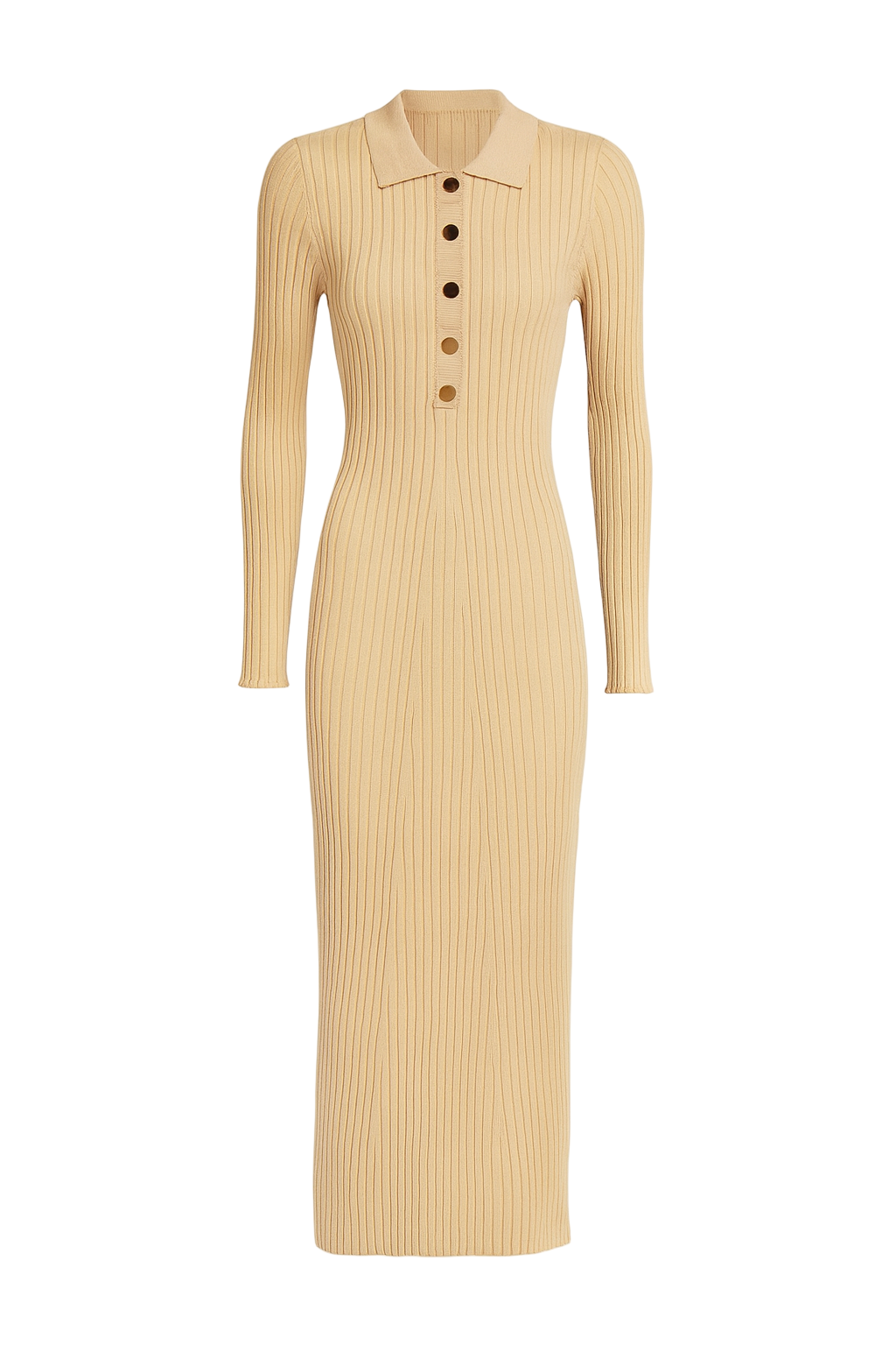 Strikket kjole med guldknapper by Livia