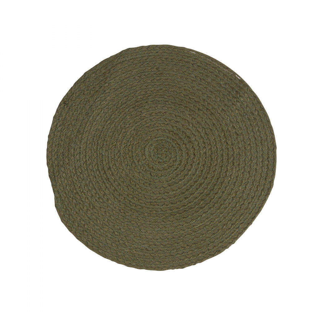 Tablett Sigge Grøn Dækkeserviet Ø38 cm Naturlig og stilren borddækning by Fondaco