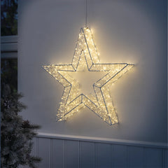 Metal Lys Stjerne dekorativ julestjerne med LED lys by Vel Line