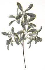 Frosty Leaf Branch 30 cm Grøn gren med hvide bær og frostet look