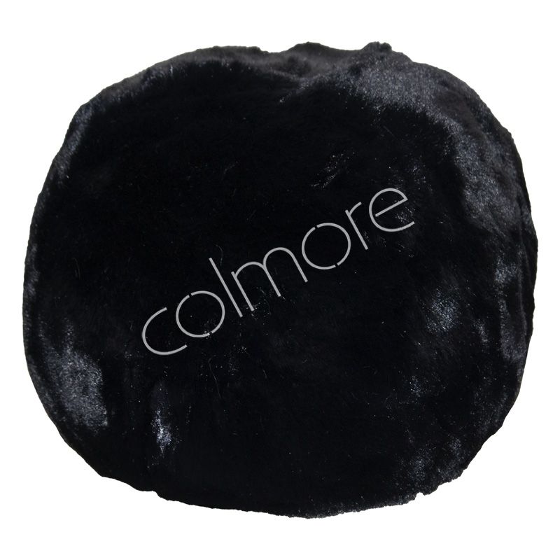 Cushion ball rabbit faux fur black 36x36x36 by CM