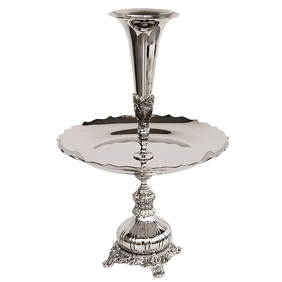 Opsats med vase i messing og nikkel 47 cm by HK