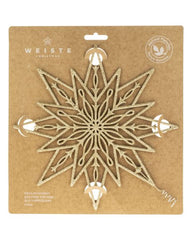 Filigree Topstjerne til Juletræ – 25 cm Guld m. Bio Glitter