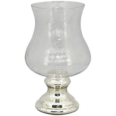 Hurricane med sølv fod Glas 25x25x41 cm by Exner