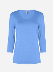 Soyaconcept Marica basis bluse med rund hals blå