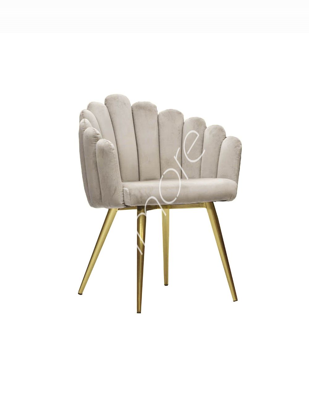 Dining Chair Belle Natural Velvet med guldben 64x61x84 cm by CM