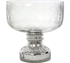 Glas skål med sølvbase Ø29,5x30 cm by Hoff