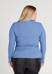 No. 1 By Ox Blouse w turtle neck Allura Blue by No. 1 By Ox