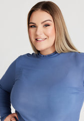 No. 1 By Ox Blouse w turtle neck Allura Blue by No. 1 By Ox