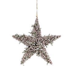 Stjerne med bær og blade 62x62x10 cm Naturtro julepynt i elegant design by Hoff