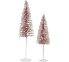 Lyserøde juletræer sæt af 2 – Ø9x30 cm & Ø10x40 cm by Hoff