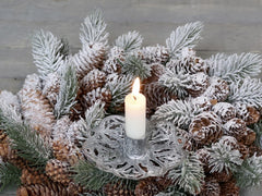 Lysholder med spyd Antique Zink 9 x 11,5 cm by Chic Antique