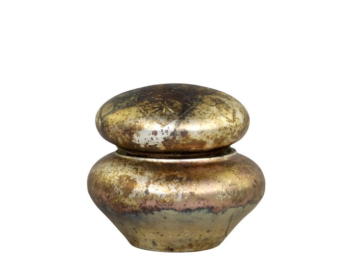 Glaskrukke med stearinlys 9x9,5 cm antique kobber by Chic Antique