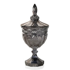 Glaskrukke med låg Smoke 24x11 cm by Krone 1