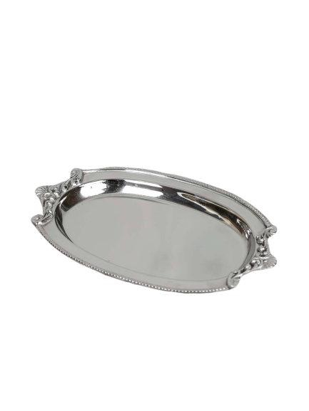 Fad med dekorativ kant – Sølvfarvet by C&E
