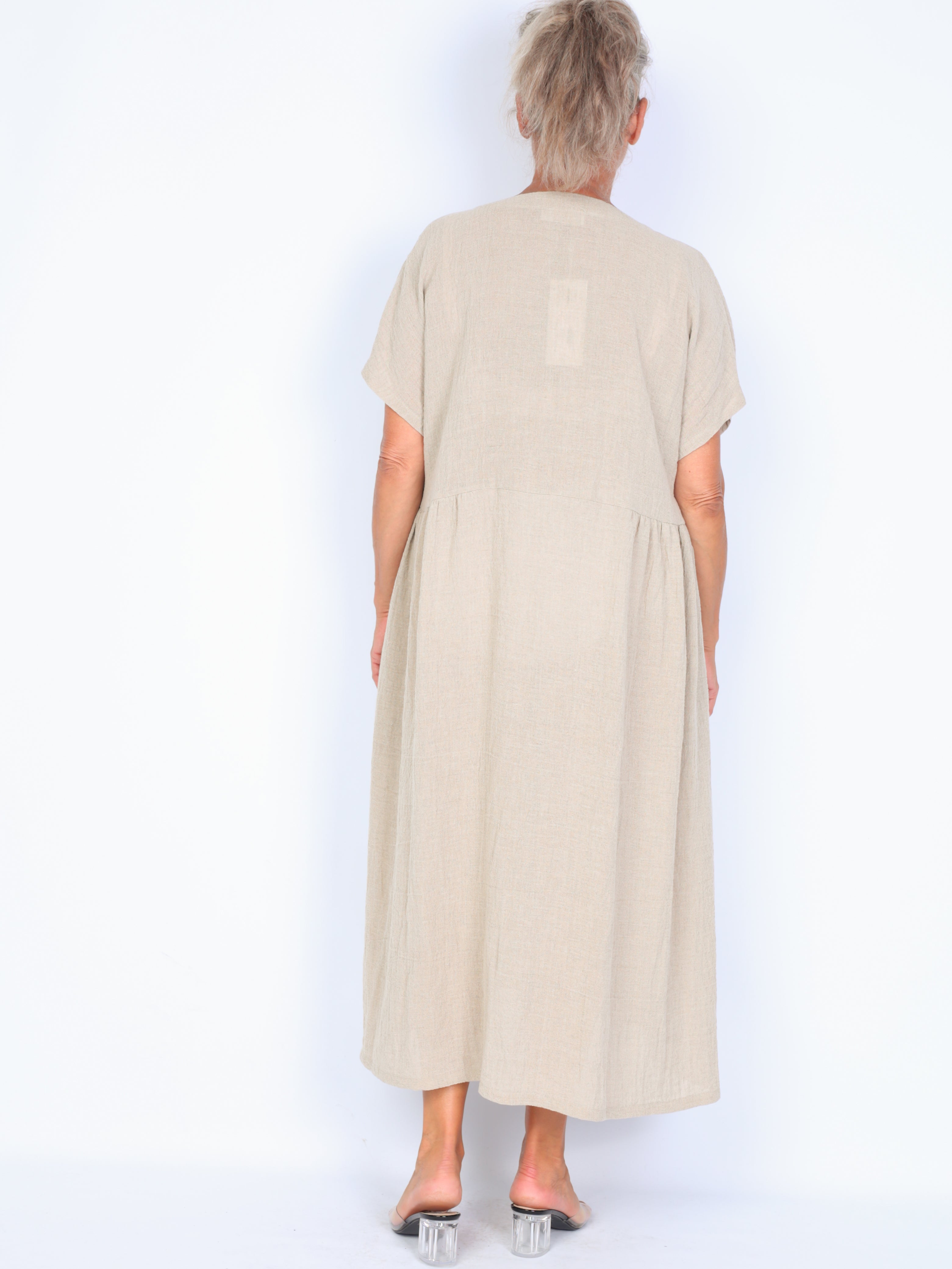 Some linen dress with buttons