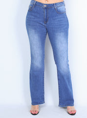 Classic jeans with bootcut midwash