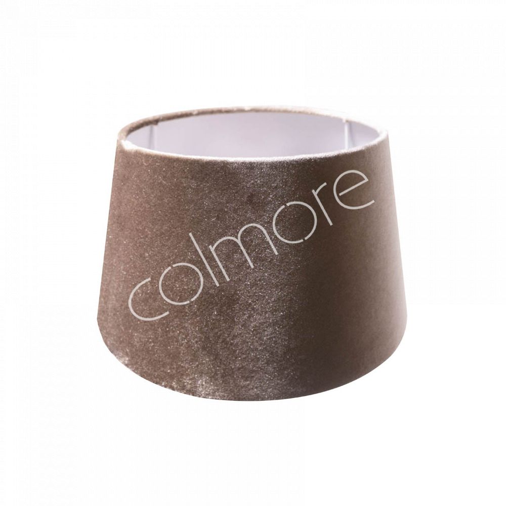 Lampeskærm halvhøj – mocha med hvid inderside, 25x19x14 cm by CM