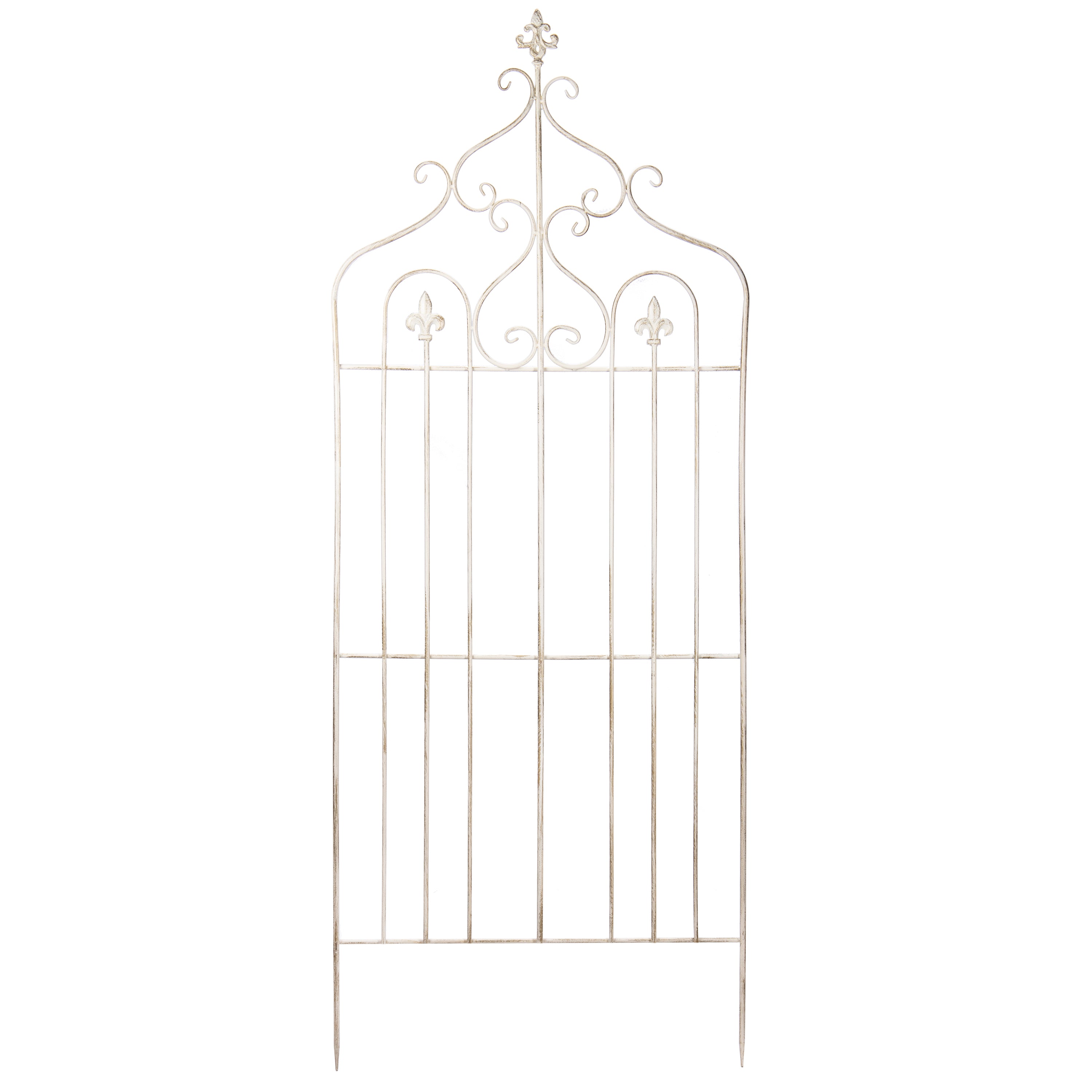 Cremefarvet metal gitter med dekorative detaljer by Deko