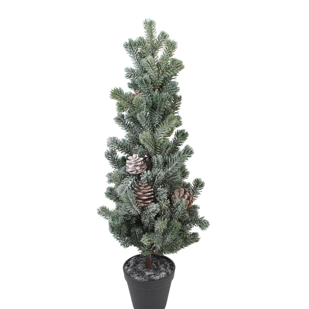Kunstigt juletræ med kogler og sne 60 cm by Deko Floral