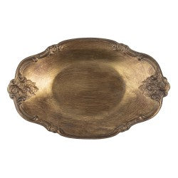 Kobberfarvet dekorativt fad 21x3x13 cm by C&E