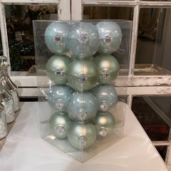 16 Glassballs 80mm Oyster Grey by T&T