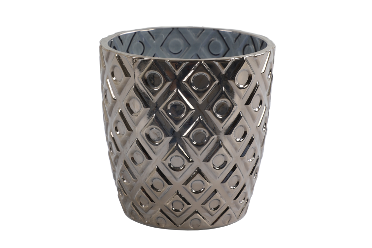 Fyrfadsstage med geometrisk mønster 7,5x7 cm by Collectione