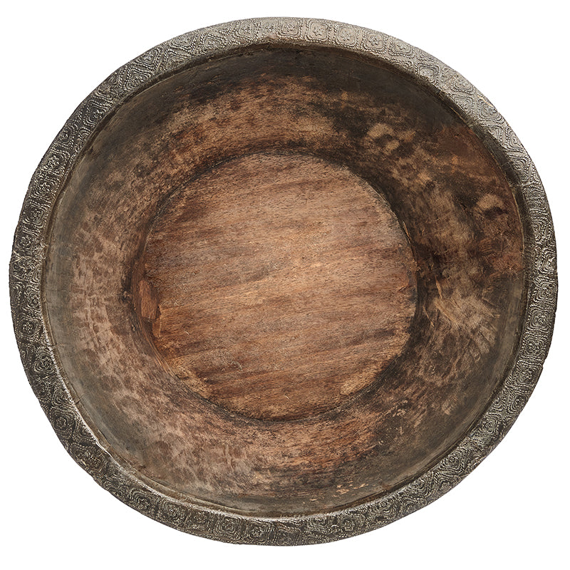 Vintage Chapati Bowl Large – Autentisk håndlavet træskål by ByLiving
