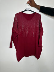 Strikbluse med bling - ITJULI25
