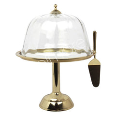 Dome w/stand and cutlery ALU BR/GOLD 39x39x49cm