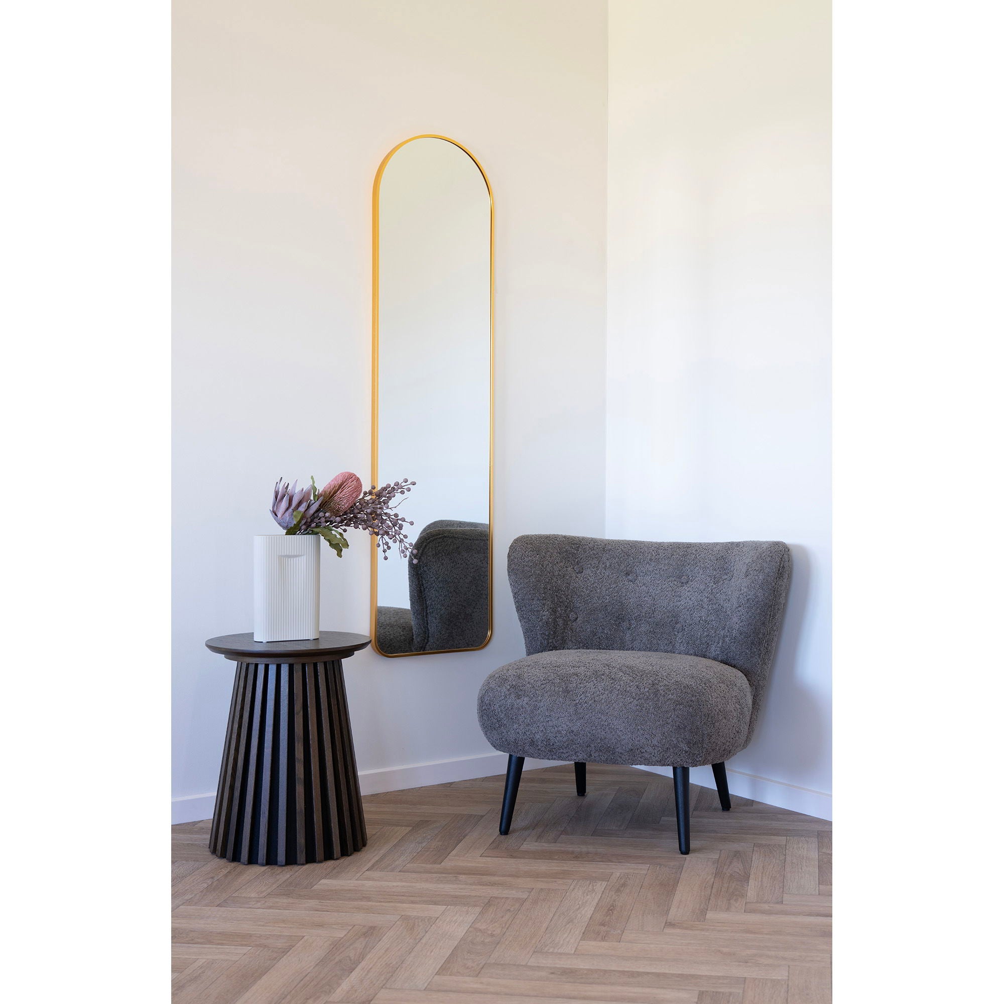 Covelo Loungestol, bouclé, brun/sort,