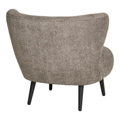 Covelo Loungestol, bouclé, brun/sort,