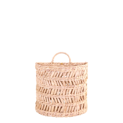 Basket for hanging w. wicker pattern H30/L32/W15.5 cm nature