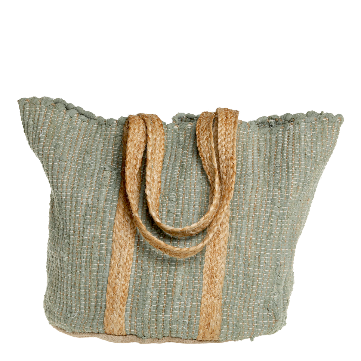 Beach Bag in recycled yarn H60/L40/W30 cm verte