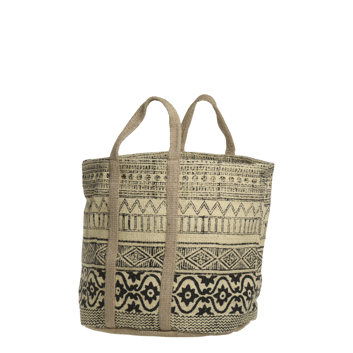 Basket Bag w. handles H40/L40/W40 cm black